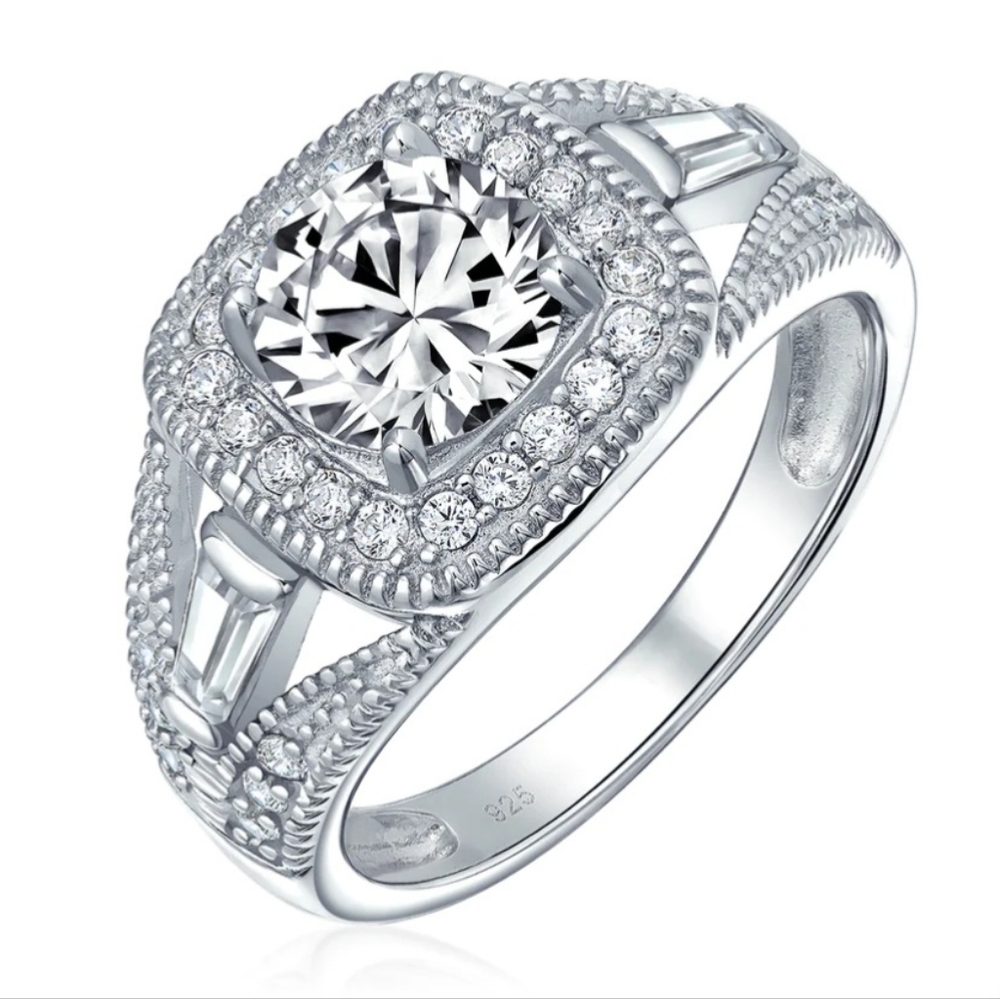 Art Deco 2-4 CT Cushion Cut CZ Ring
